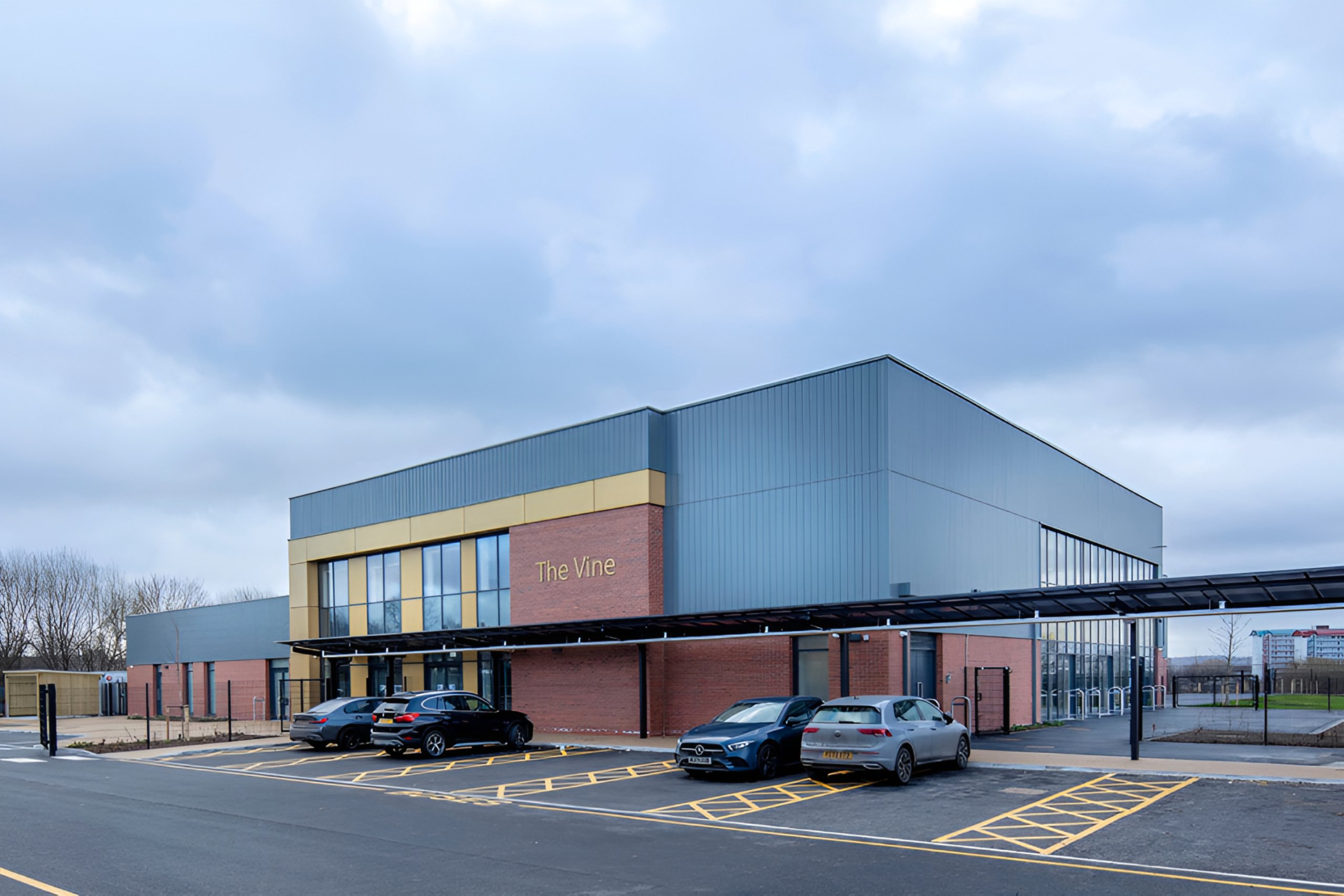 The Vine SEN School external view with car park